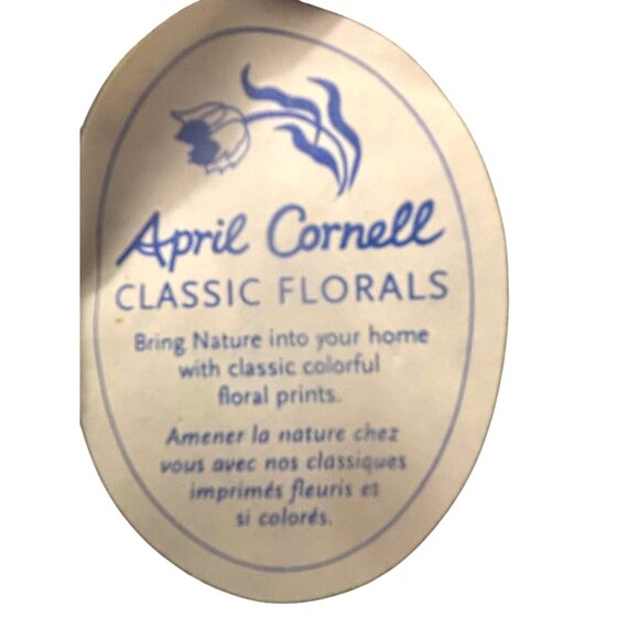 VTG April Cornell Floral Table Runner Plus 2 Place Mats W Navy Blue & Green Patt - Picture 7 of 16